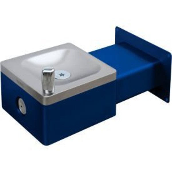 Global Industrial„¢ Outdoor Wall Mount Drinking Fountain,  Blue
