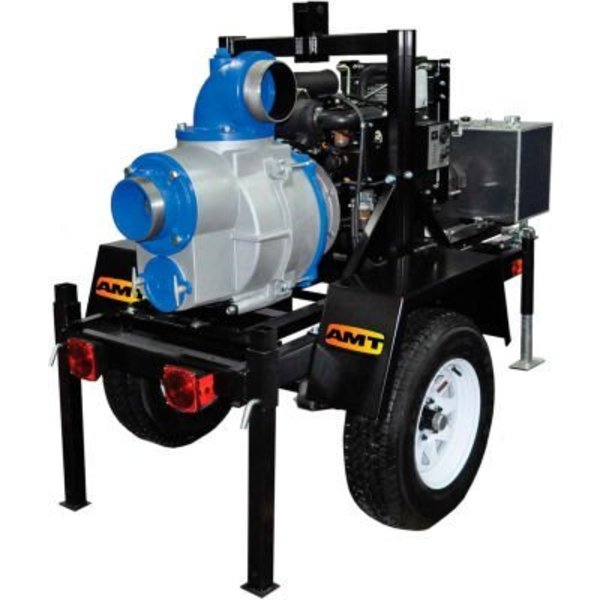 AMT 5586-H6 6" Engine Driven Trash Pump-Skid, Honda V-Twin OHV, 1000gpm, Viton/SIC Seal, 6" In/Out