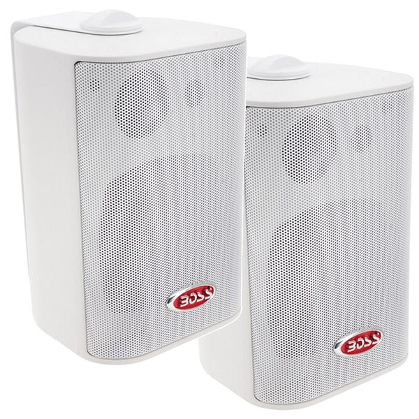 MR4.3W 4" 3-Way Marine Box Speakers (Pair) - 200W - White