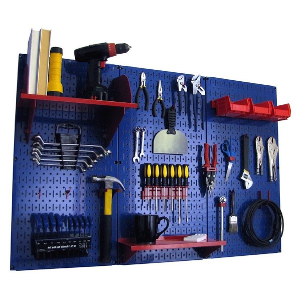 Standard Industrial Pegboard Kit,  Blue/Red