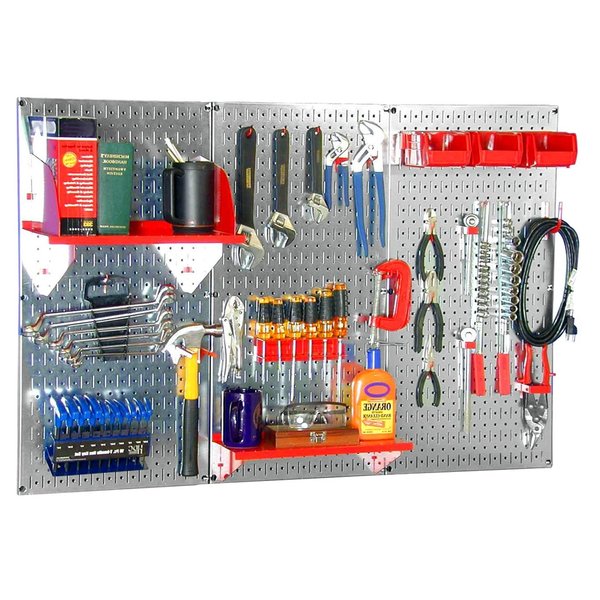 Standard Industrial Pegboard Kit,  Galv/Red