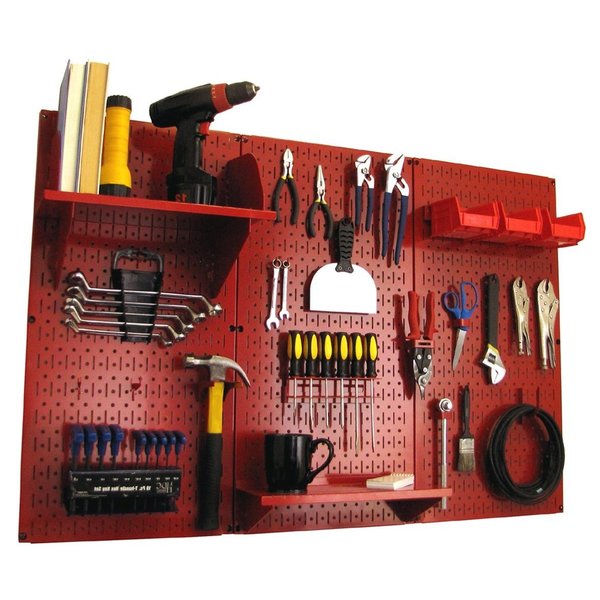 Standard Industrial Pegboard Kit,  Red/Red