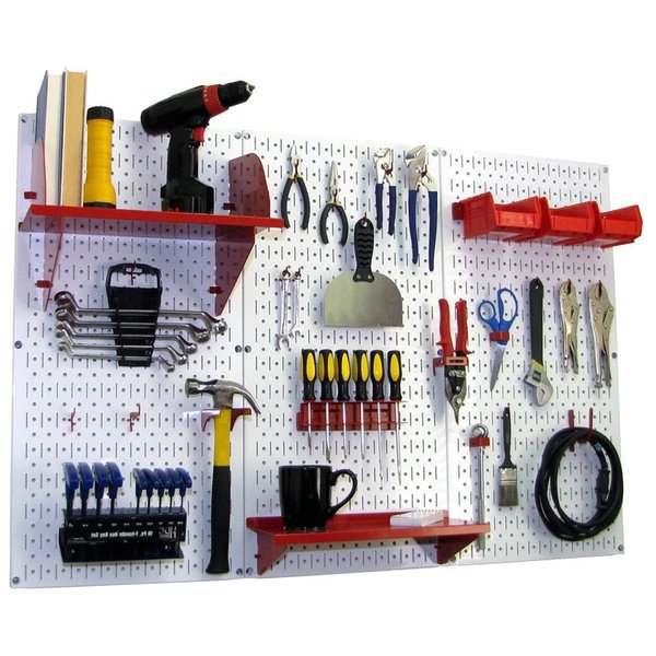 Standard Industrial Pegboard Kit,  White/Red