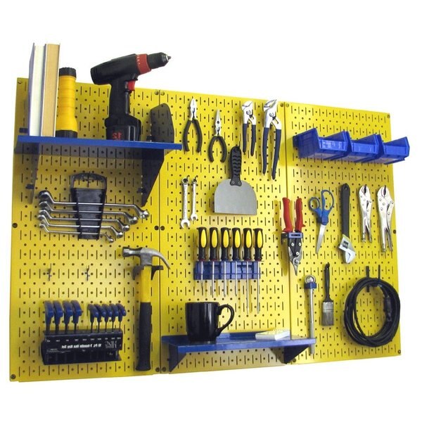 Standard Industrial Pegboard Kit,  Yellow/Blue