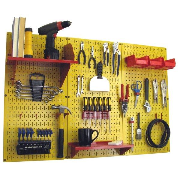 Standard Industrial Pegboard Kit,  Yellow/Red