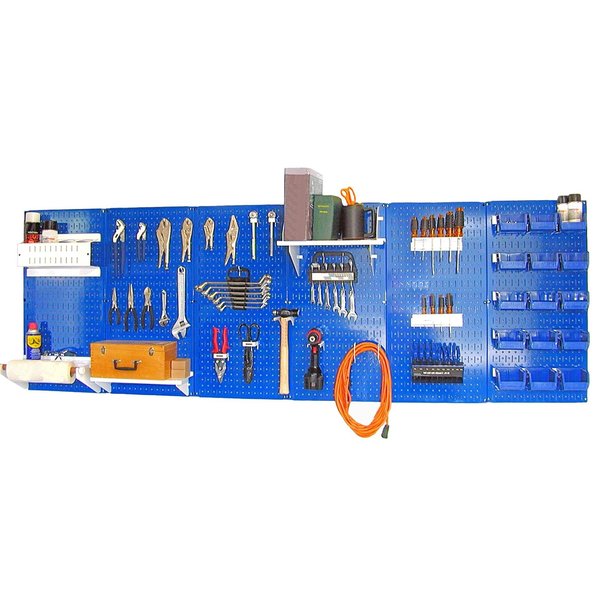 Expanded Industrial Pegboard Kit,  Blue/White