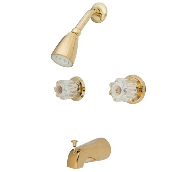 Tub and Shower Faucet,  Polished Brass,  Wall Mount