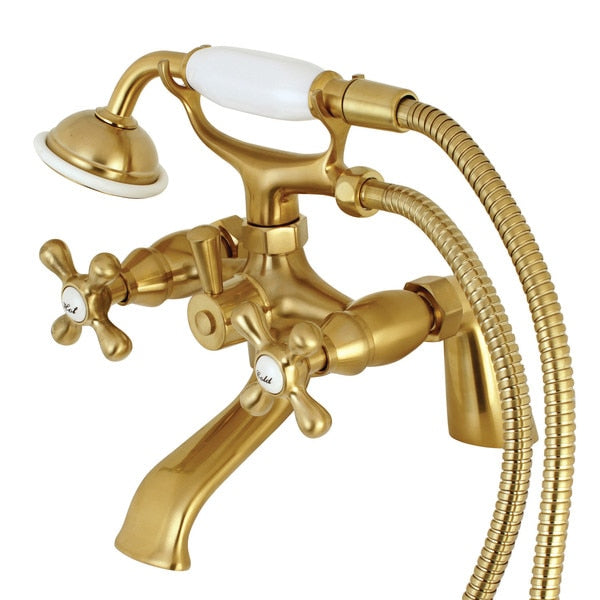 Deck-Mount Clawfoot Tub Faucet,  Brushed Brass,  Deck Mount
