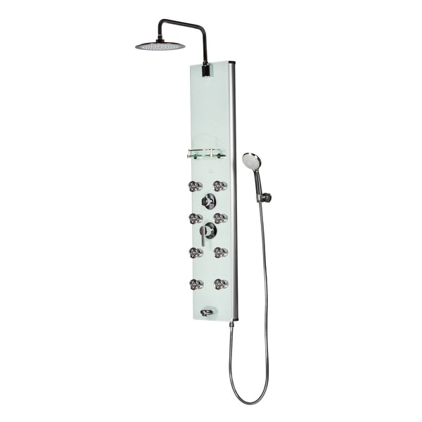 White Glass Shower Panel-Lahaina Showerspa