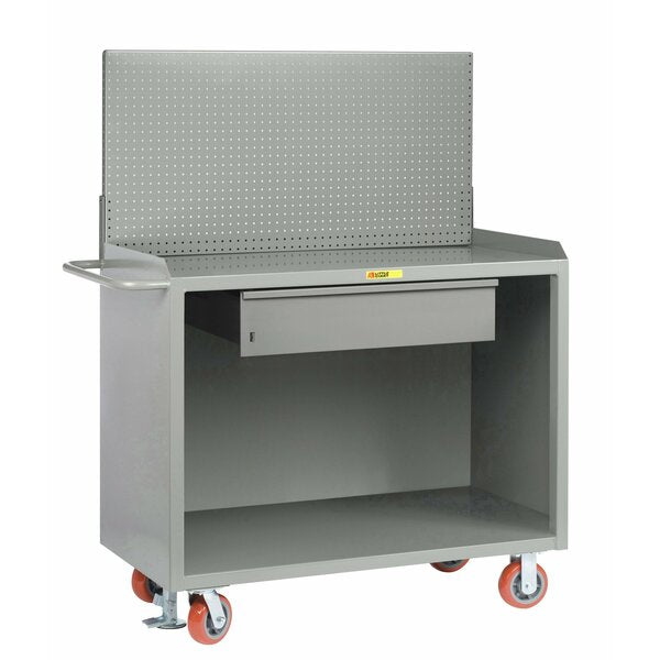 Mobile Bench Cabinets,  36"W,  Heavy-Duty Drawer,  Pegboard