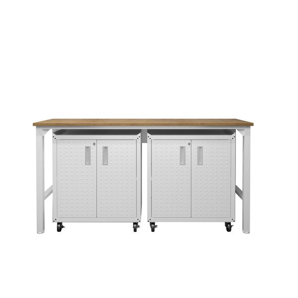 3-Piece Fortress Mobile Space-Saving Garage Cabinet and Worktable 1.0