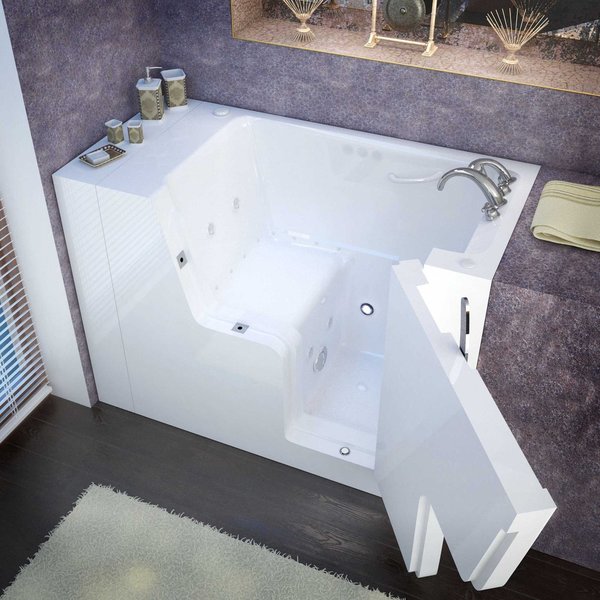 MediTub 29 x 53 White Whirlpool & Air Wheelchair Accessible Bathtub