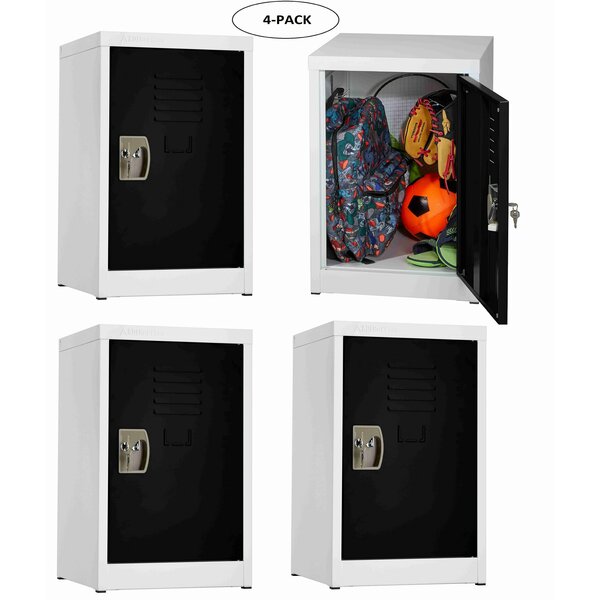 24in Locker for Kids,  Black,  4PK
