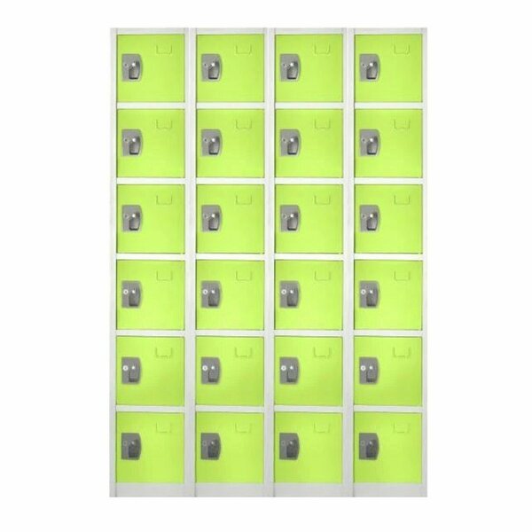 72in x 12in x 12in 6-Compartment Steel Tier Key Lock Storage Locker in Green,  4PK