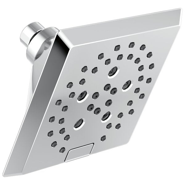 Universal Showering Components: H<Sub>2</Sub>Okinetic 5-Setting Angular Modern Raincan Shower Head