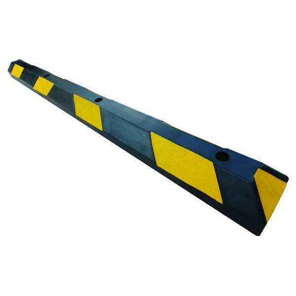 Parking Curb,  Rubber,  4 in H,  4 ft L,  6 in W,  Black/Yellow