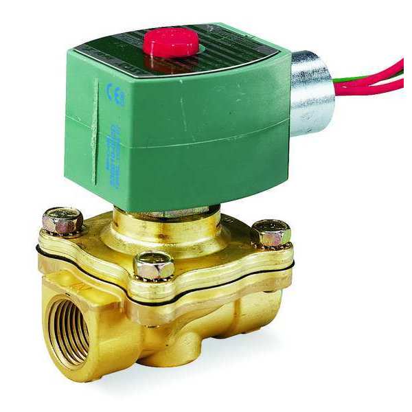 24V DC Brass Solenoid Valve,  Normally Closed,  3/8 in Pipe Size