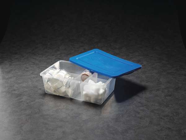 Storage Tote with Snap Lid,  Clear,  Polypropylene,  13 in L,  8 in W,  13 in H,  2 gal Volume Capacity