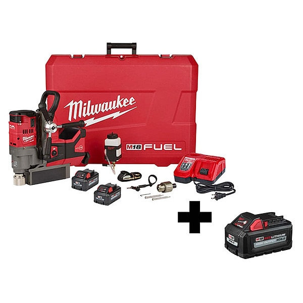 Magnetic Drill Kit, 690 RPM, 3 Batteries