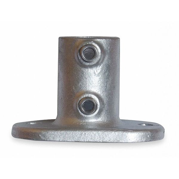 Structural Pipe Fitting,  Railing Base Flange,  Cast Iron,  1.5 in Pipe Size,  50000 lb Tensile Strength