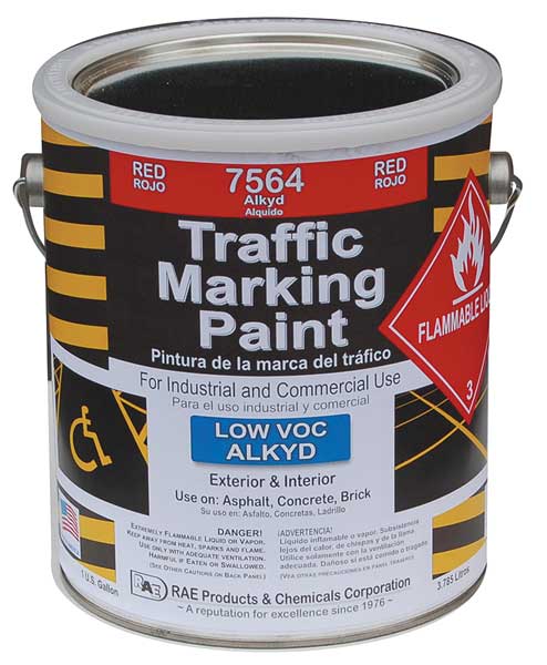Traffic Zone Marking Paint,  1 gal.,  Red,  Alkyd Solvent -Based