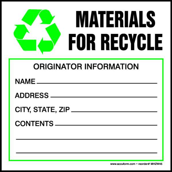 Hazardous Waste Label, 6 In. H, PK250