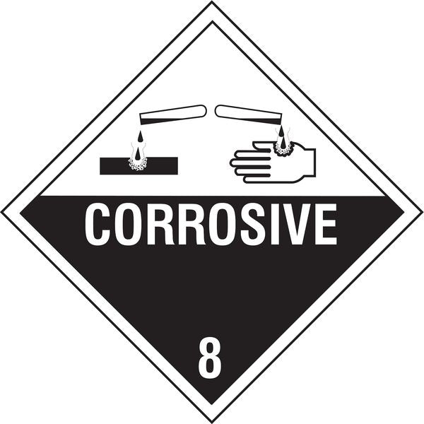 Vehicle Placard, Corrosive with Picto