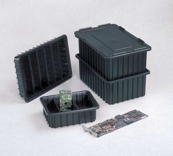 Divider Box,  Black,  Polyethylene,  22 3/8 in L,  17 7/16 in W,  8 in H,  1.32 cu ft Volume Capacity
