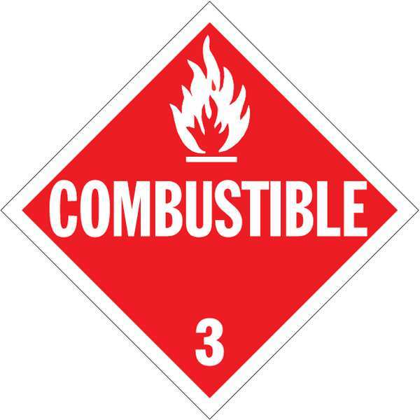 Vehicle Placard, Combustible w Pictogram