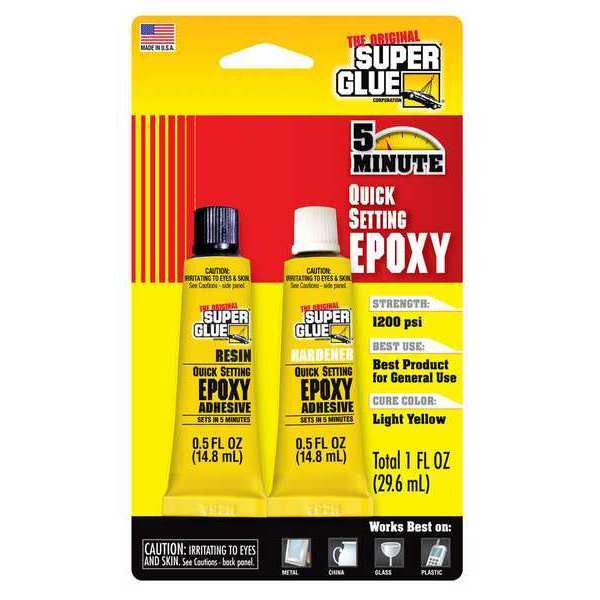 Epoxy Adhesive,  Yellow,  1:01 Mix Ratio,  24 hr Functional Cure,  Tube
