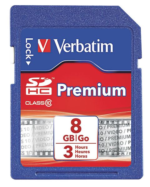 Premium SDHC Memory Card, 8 GB,