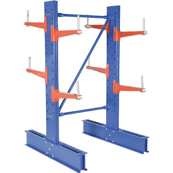 Blue Steel Standard Double Upright Cantilever 8ft Height 18" Arm