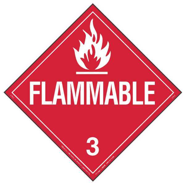 Placard, 10-3/4inx10-3/4in, Flammable, PK10