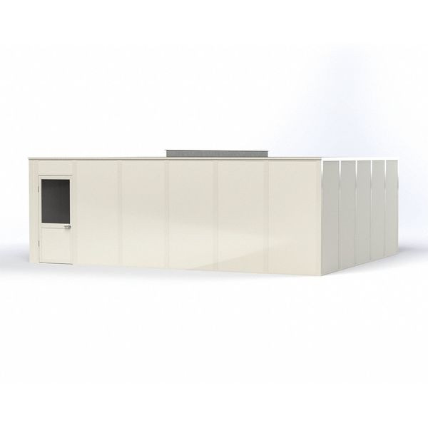 4-Wall Modular In-Plant Office,  8 ft H,  24 ft W,  20 ft D,  White