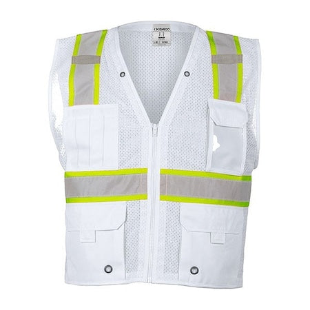 Safety Vest,White,Size 2XL/3XL