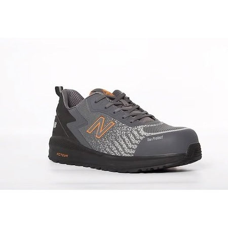 Men's Composite Toe Athletic Shoe, Gray/Orange, 8, EE, MIDSPWGR