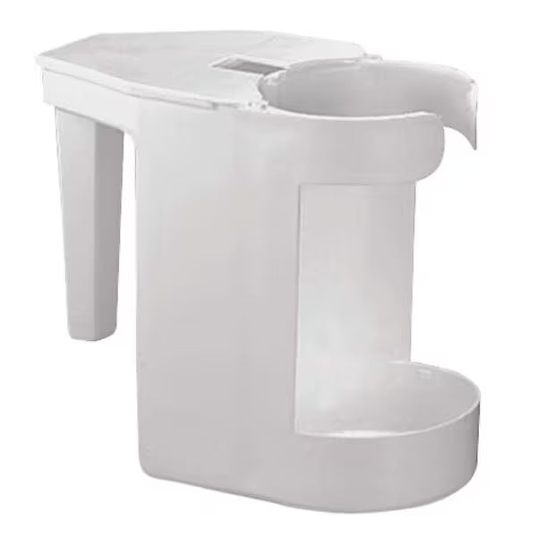 Toilet Cleaning Caddy, 3-1/4 in L, 6 in H, 7-1/4 in D, Plastic, White