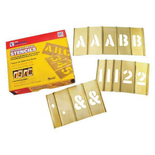 Interlckg, Brass Stencil Set, 2-1/2", 92pcs