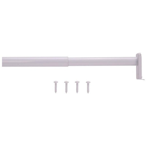 Adjustable Closet Rod, 30 to 48 in L, Steel, White