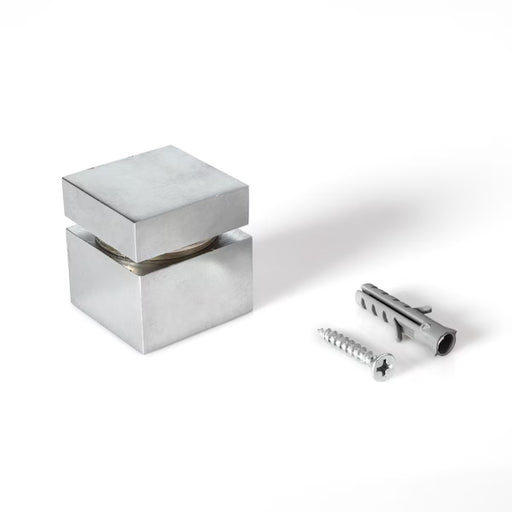 Square Standoff, 1-1/4 in Sq Sz, Square Shape, Steel Chrome, 4PK