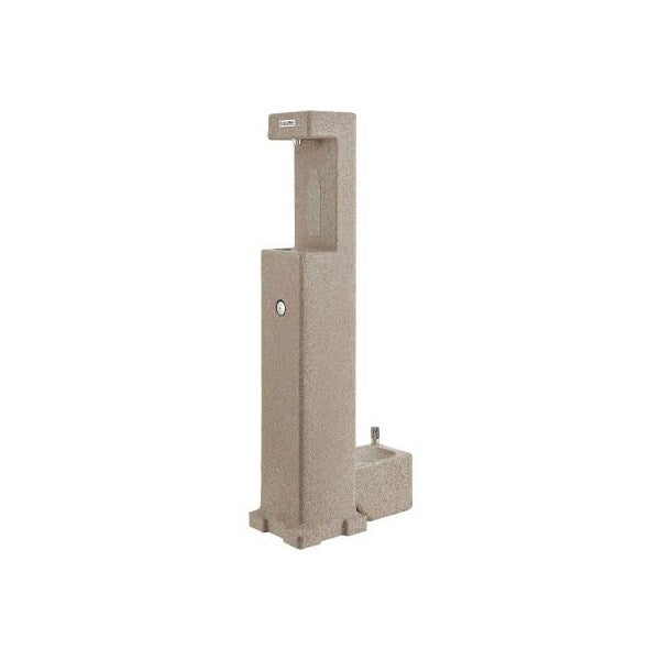 Global Industrial Outdoor Bottle Filler with Pet Station, Rotocast Granite Finish