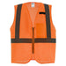 Class 2 High Visibility Orange Mesh One Pocket Safety Vest - S/M (CSA)