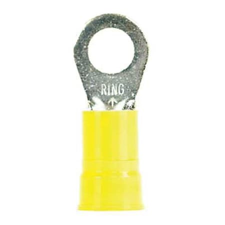 Ring Terminal, 3/8 in Stud Size, 6 AWG, 1,000 V, Nylon Insulated, Blue, Crimp Termination Only