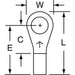 Ring Terminal, #10 Stud Size, 14 AWG, 1,000 V, Bare Insulated, Bare, Crimp Termination Only