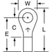 Ring Terminal, #8 Stud Size, 14 AWG, 1,000 V, Bare Insulated, Bare, Crimp Termination Only, 1000 PK