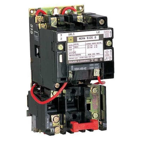 Magnetic Motor Starter, Non-Reversing, No Auxiliary Contacts, 24V AC, 3 P, Screw Clamp