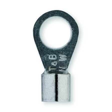 Ring Terminal, #10 Stud Size, 18 AWG, 600 V, Bare Insulated, Bare, Crimp Termination Only, 1000 PK