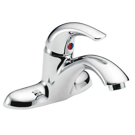 Vandal Resistant Bathroom Faucet Rigid Spout, Chrome 2 Holes, Lever Handle