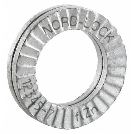 Wedge Lock Washer, For Screw Size 1 in Steel, Advanced Corrosion Resistance Finish, 100 PK