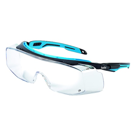 Tryon OTG, Safety Glasses, Anti-Fog, Anti-Static & Anti-Scratch, Clear Lens, Blue/Black Frame